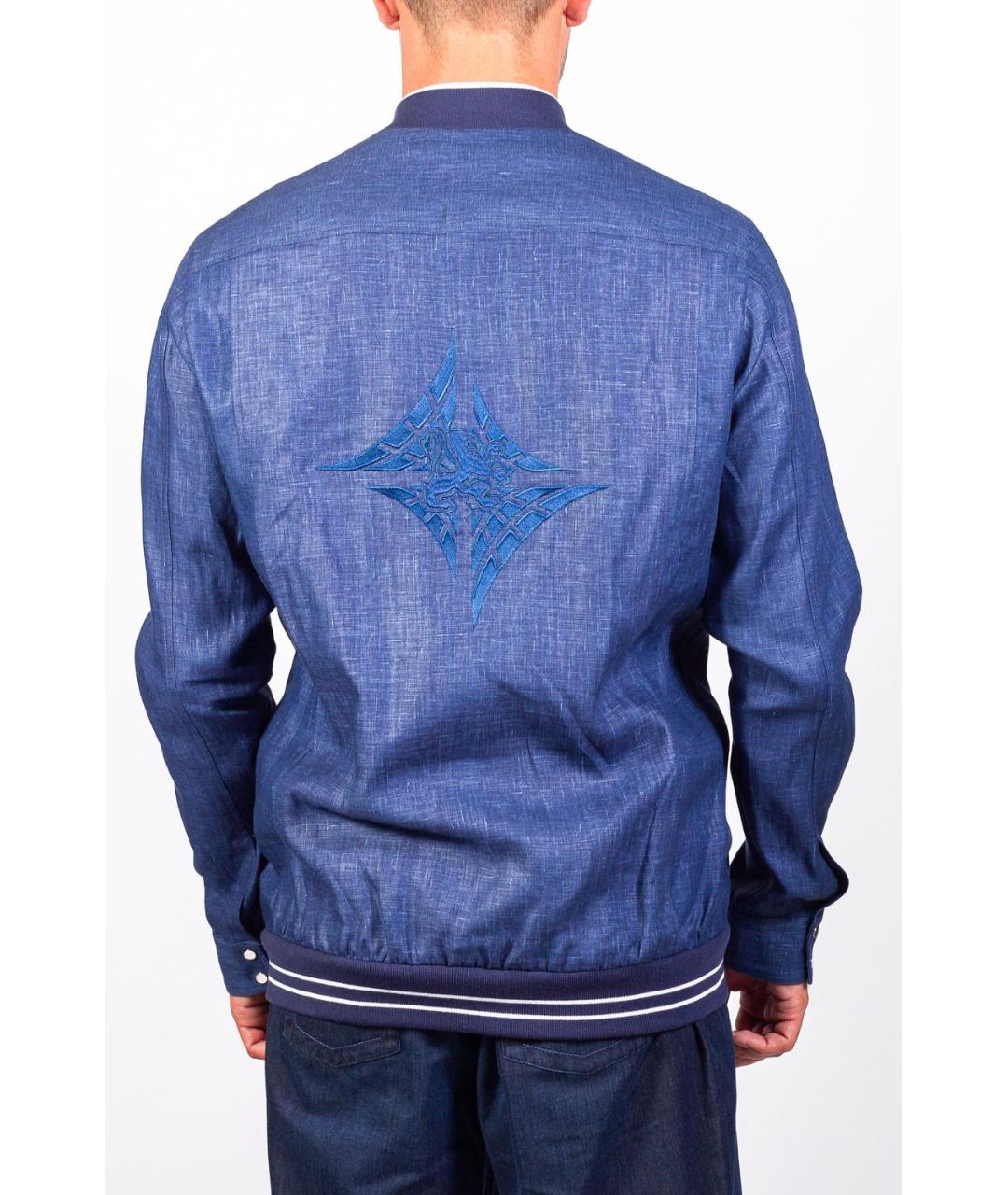 ZILLI Темно-синяя льняная куртка, фото 3