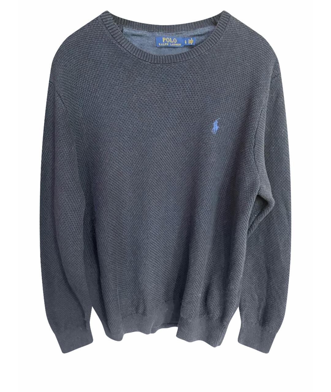 POLO RALPH LAUREN Темно-синий хлопковый джемпер / свитер, фото 1