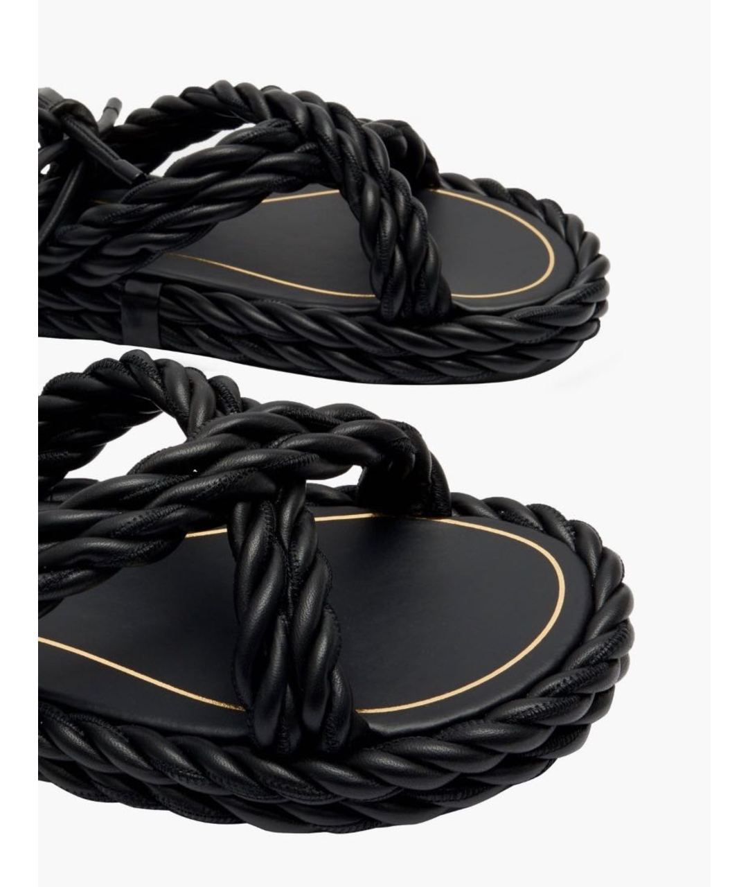 VALENTINO GARAVANI Черные кожаные сандалии, фото 4