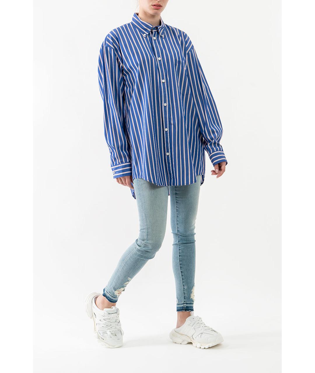 BALENCIAGA Синяя полиэстеровая рубашка, фото 3