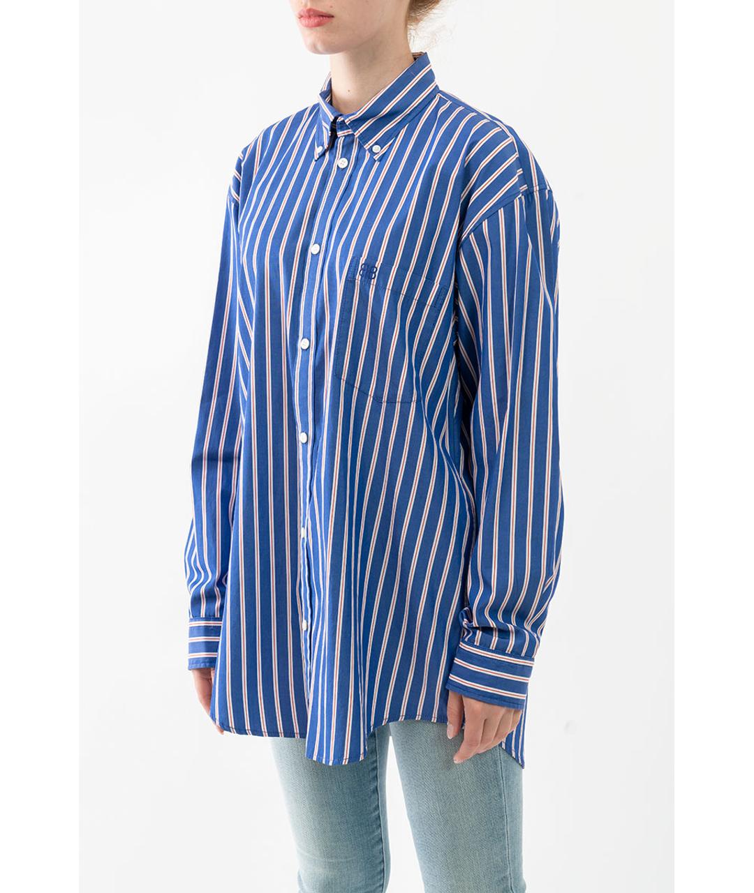 BALENCIAGA Синяя полиэстеровая рубашка, фото 5