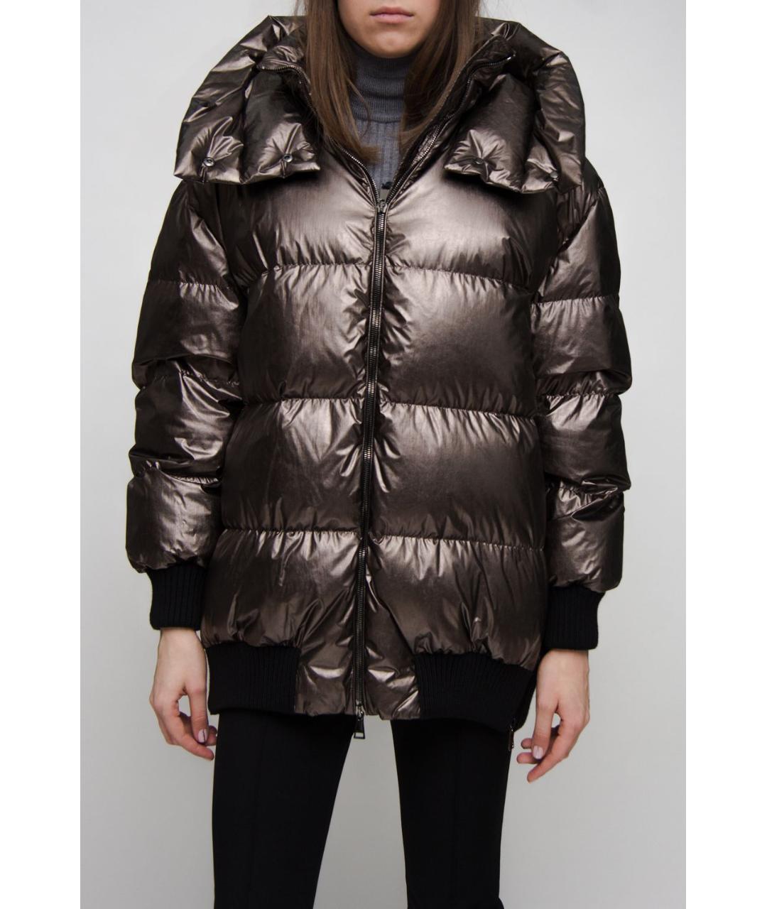 MONCLER Серый полиамидовый пуховик, фото 5
