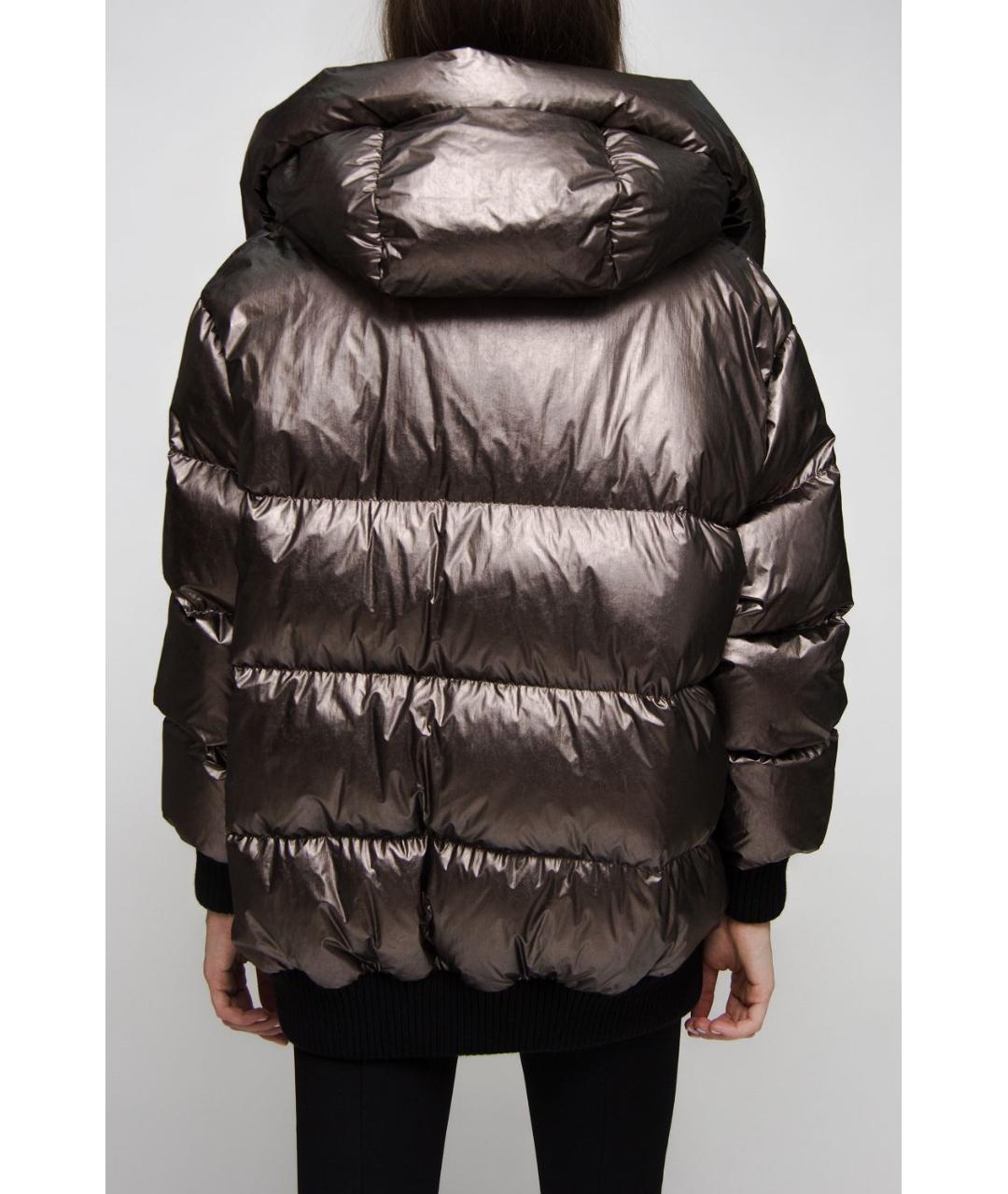 MONCLER Серый полиамидовый пуховик, фото 4