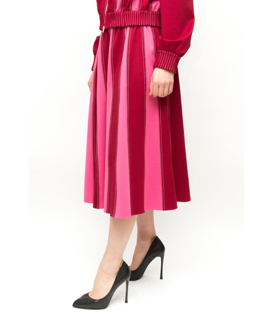 VALENTINO Красная полиэстеровая юбка миди, фото 2