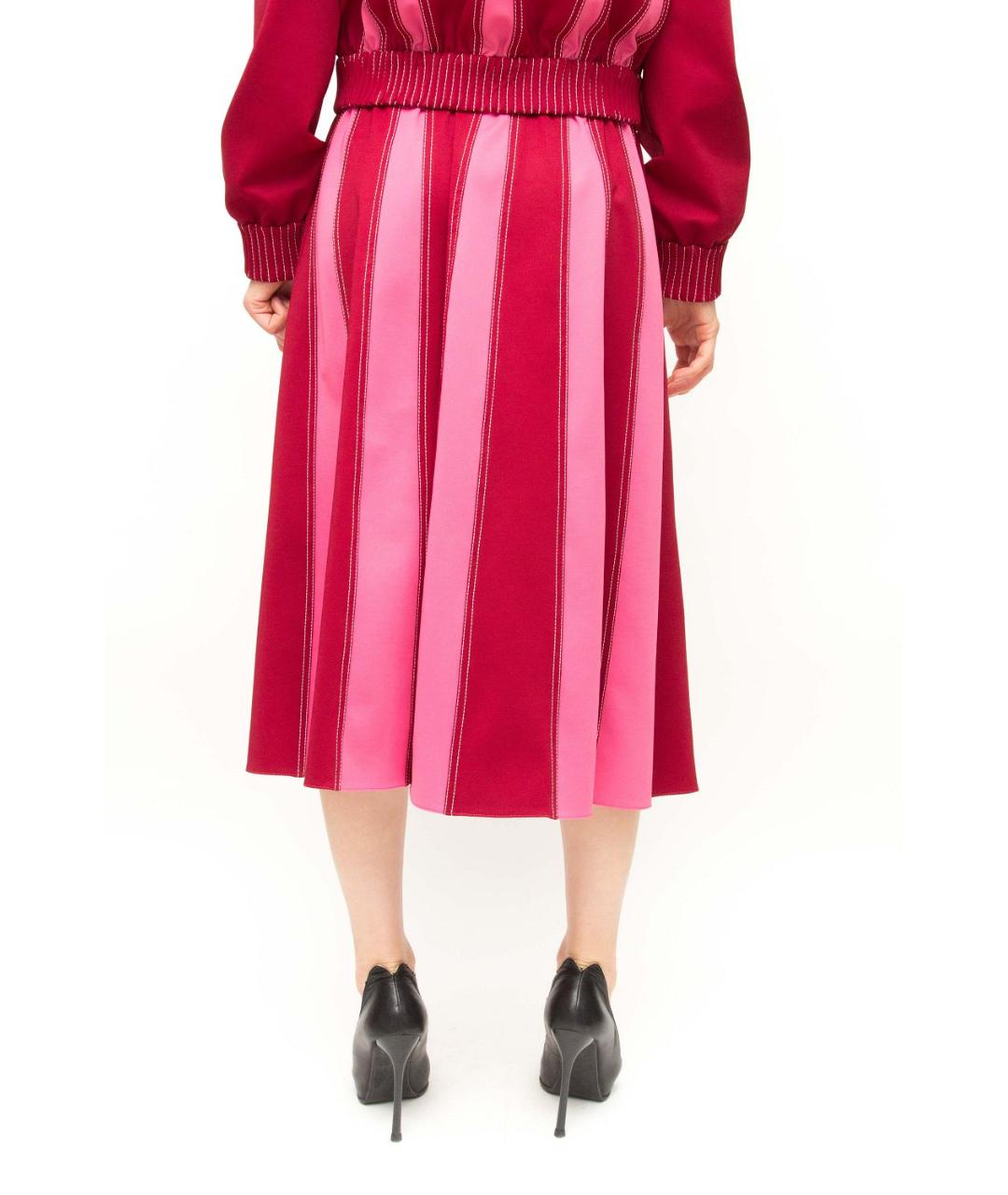 VALENTINO Красная полиэстеровая юбка миди, фото 3