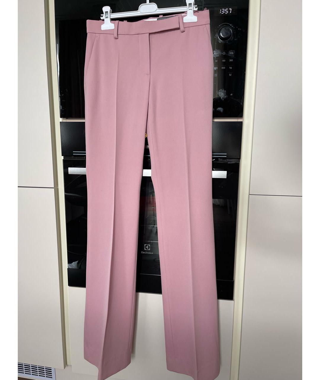 ALEXANDER MCQUEEN Розовые шерстяные брюки узкие, фото 8