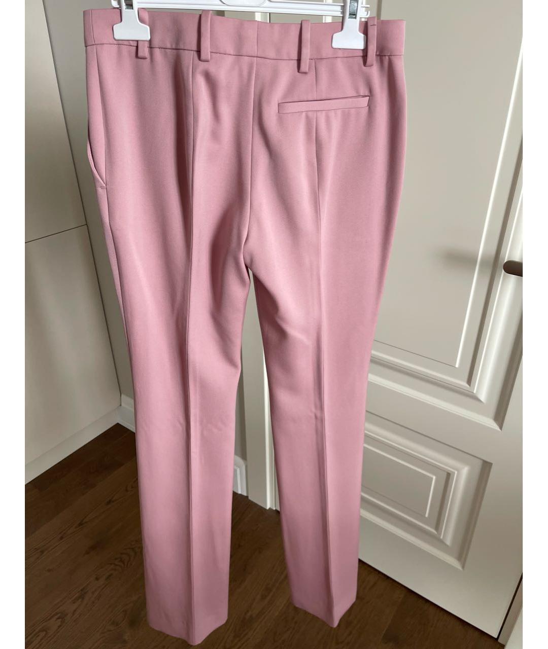 ALEXANDER MCQUEEN Розовые шерстяные брюки узкие, фото 2