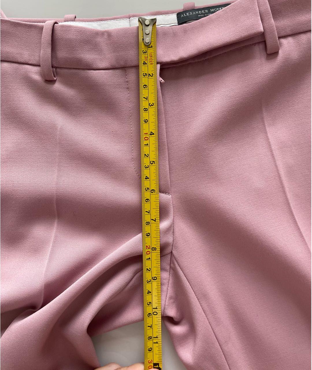 ALEXANDER MCQUEEN Розовые шерстяные брюки узкие, фото 4