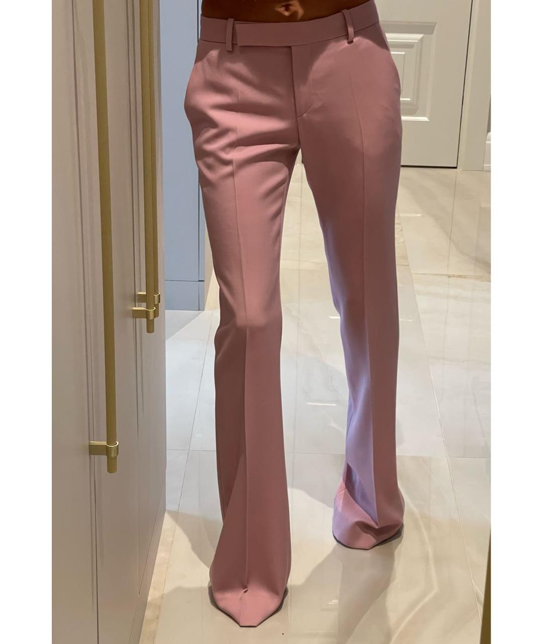 ALEXANDER MCQUEEN Розовые шерстяные брюки узкие, фото 7