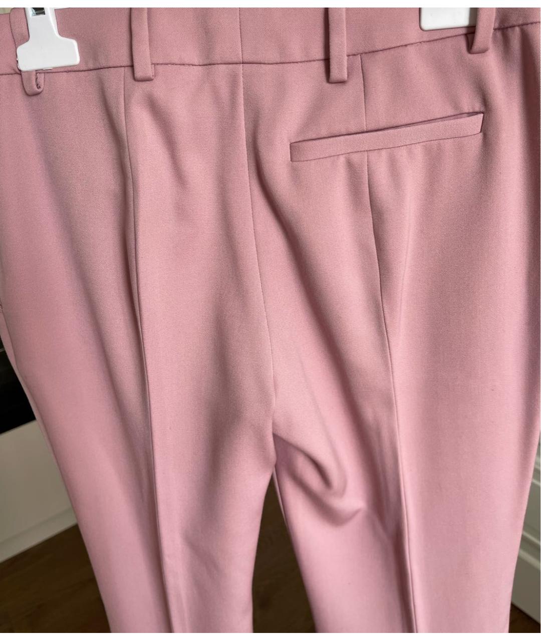 ALEXANDER MCQUEEN Розовые шерстяные брюки узкие, фото 6