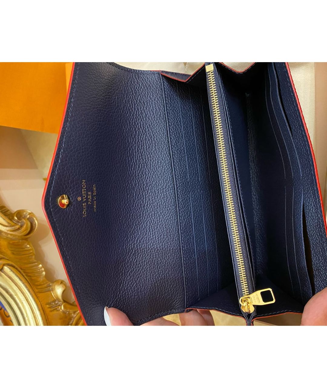 LOUIS VUITTON PRE-OWNED Синий кожаный кошелек, фото 4