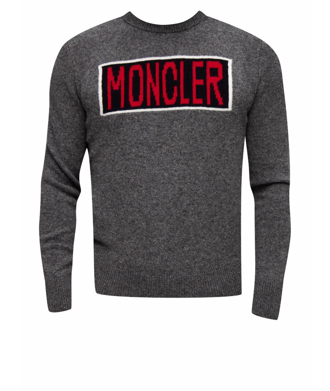 MONCLER Серый шерстяной джемпер / свитер, фото 1