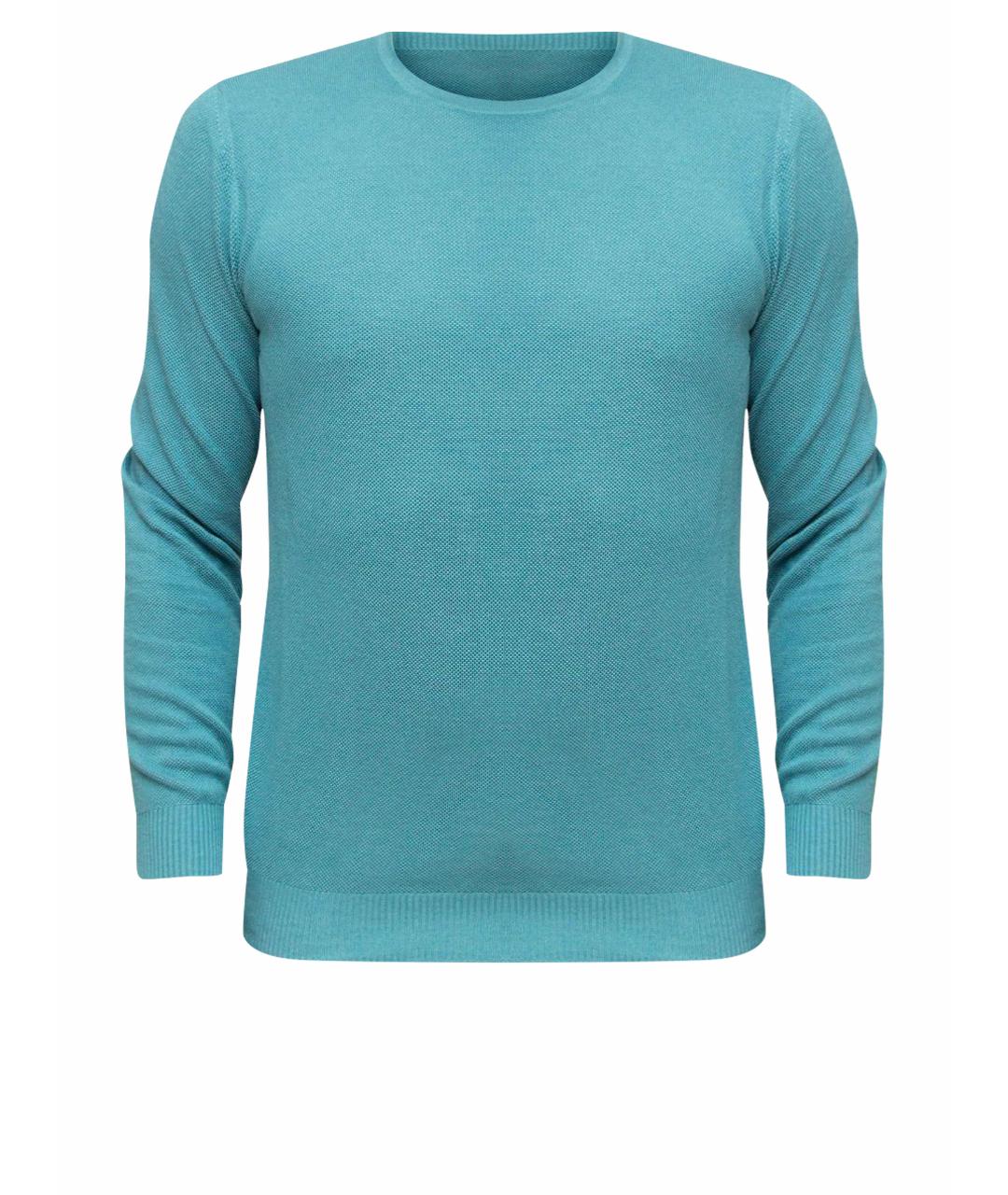 LORO PIANA Голубой хлопковый джемпер / свитер, фото 1
