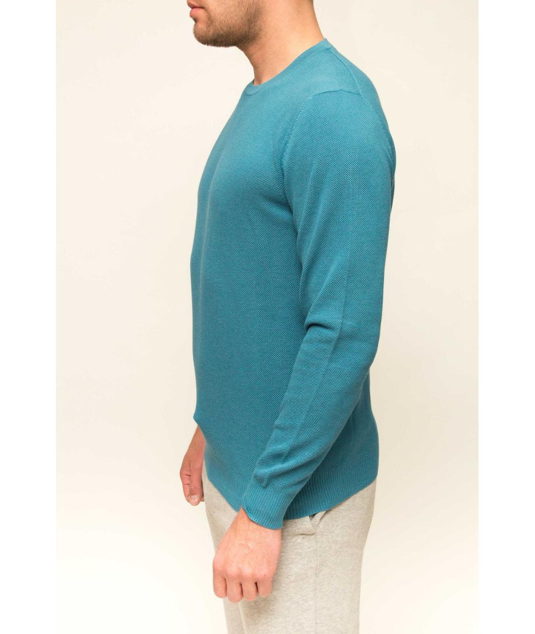 LORO PIANA Голубой хлопковый джемпер / свитер, фото 2