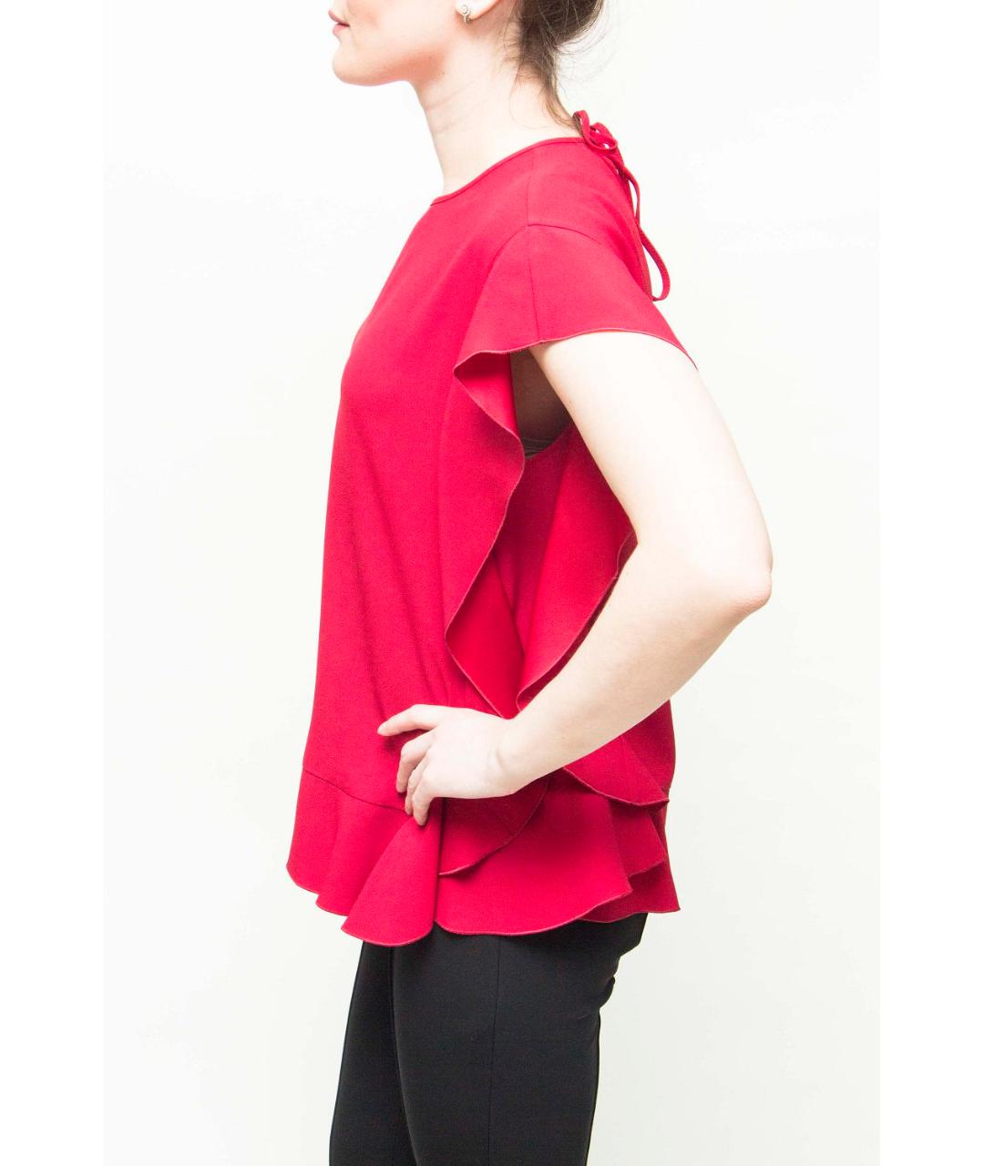 RED VALENTINO Красная ацетатная блузы, фото 2