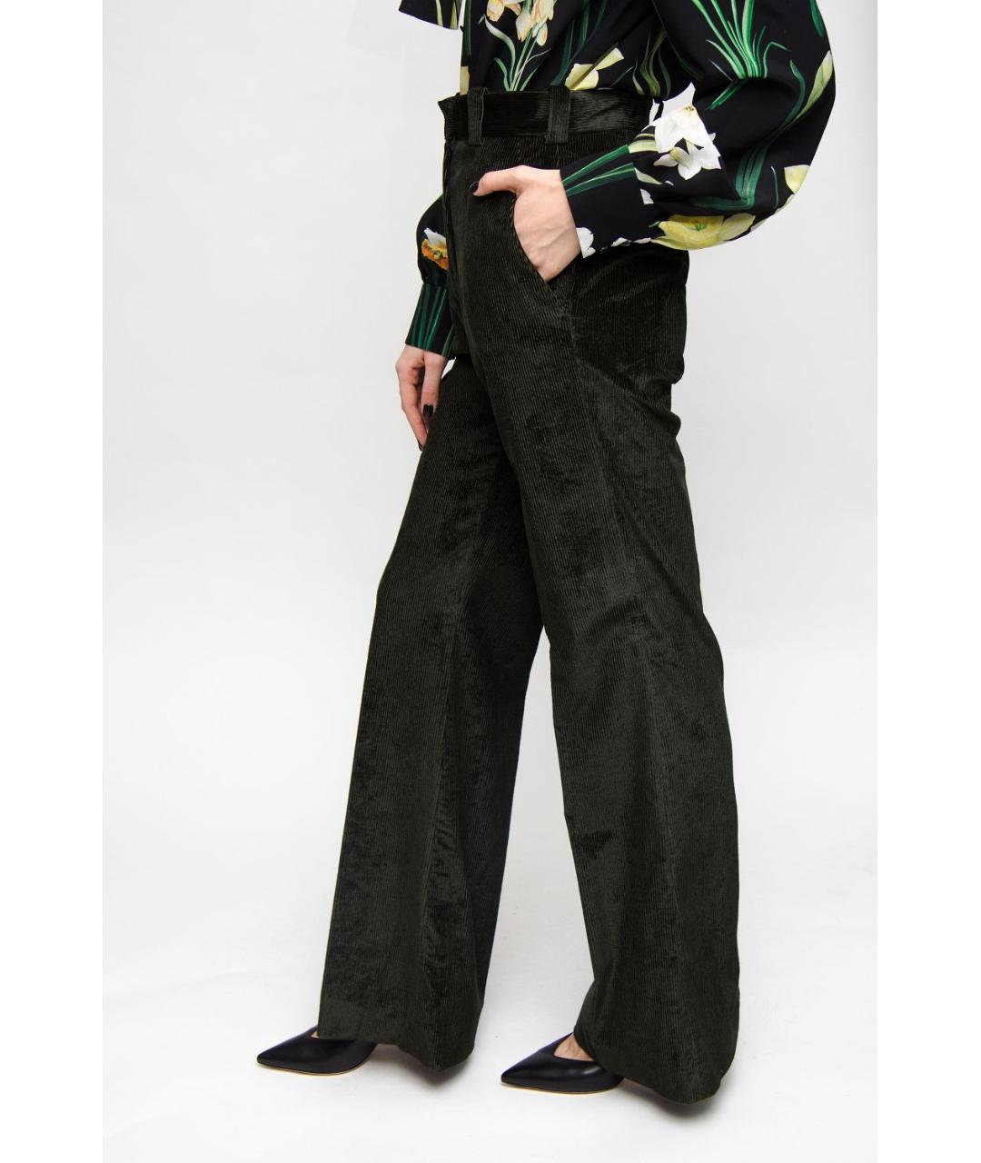 MONCLER Зеленые хлопковые брюки широкие, фото 2