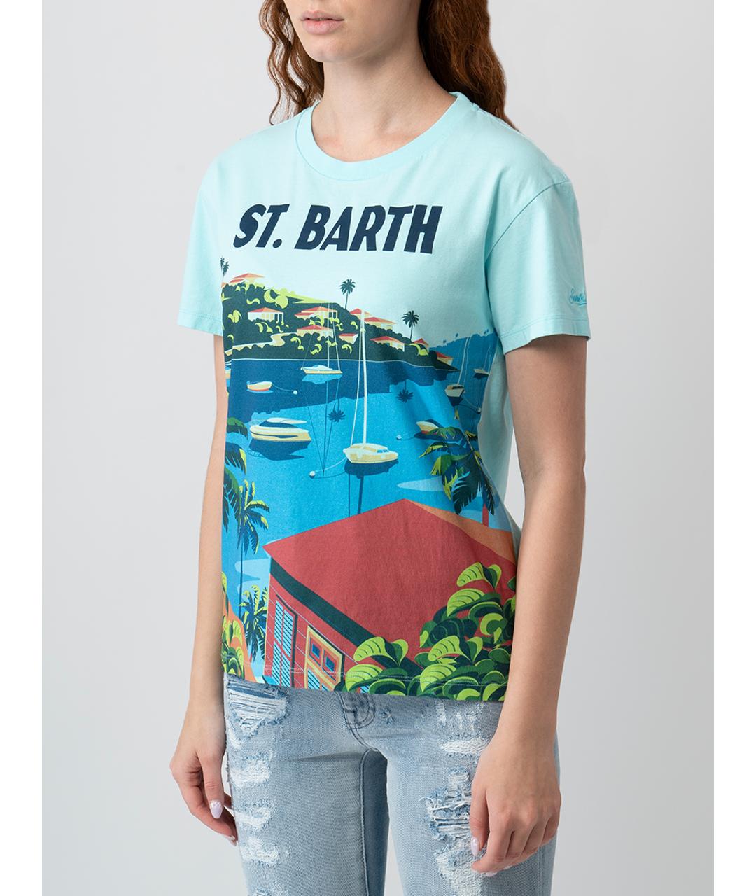 MC2 SAINT BARTH Зеленая хлопковая футболка, фото 5