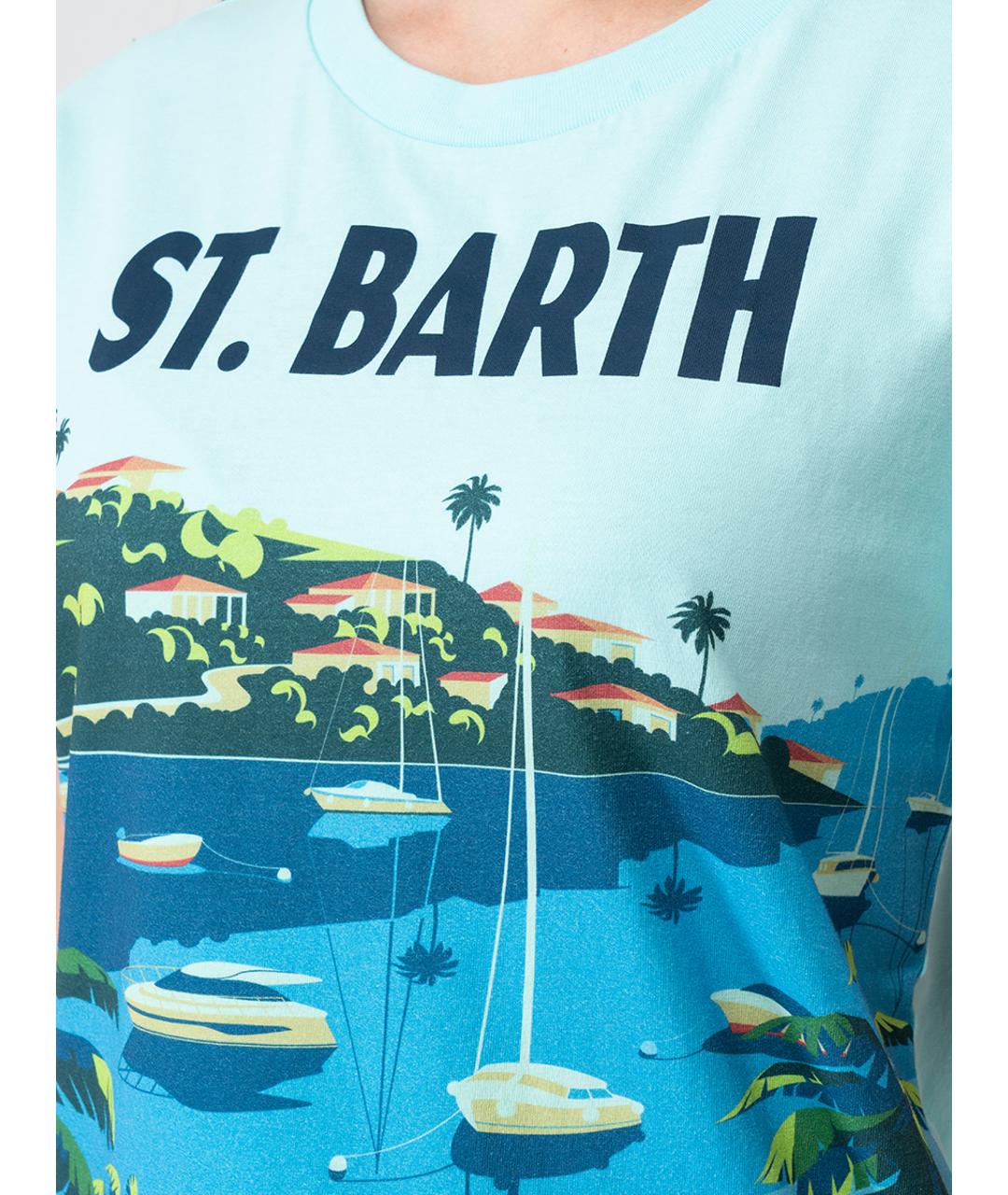 MC2 SAINT BARTH Зеленая хлопковая футболка, фото 3
