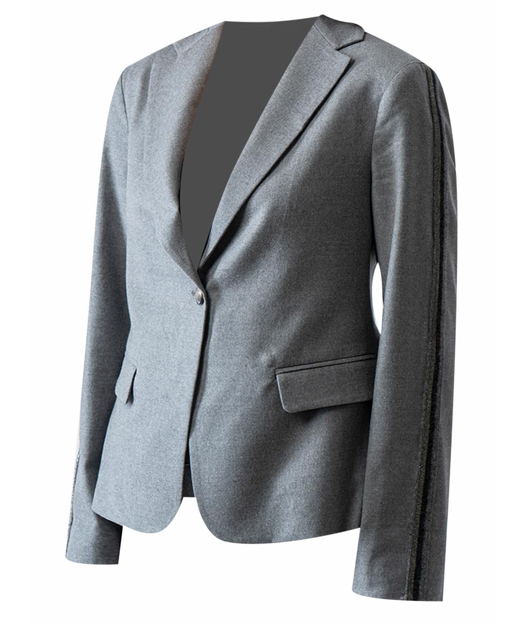 FABIANA FILIPPI Серый шерстяной жакет/пиджак, фото 1