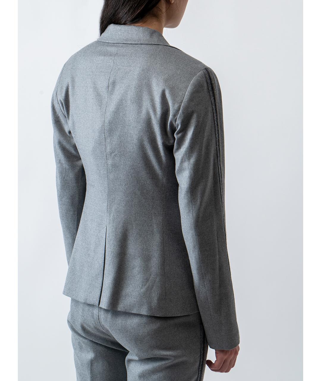 FABIANA FILIPPI Серый шерстяной жакет/пиджак, фото 2
