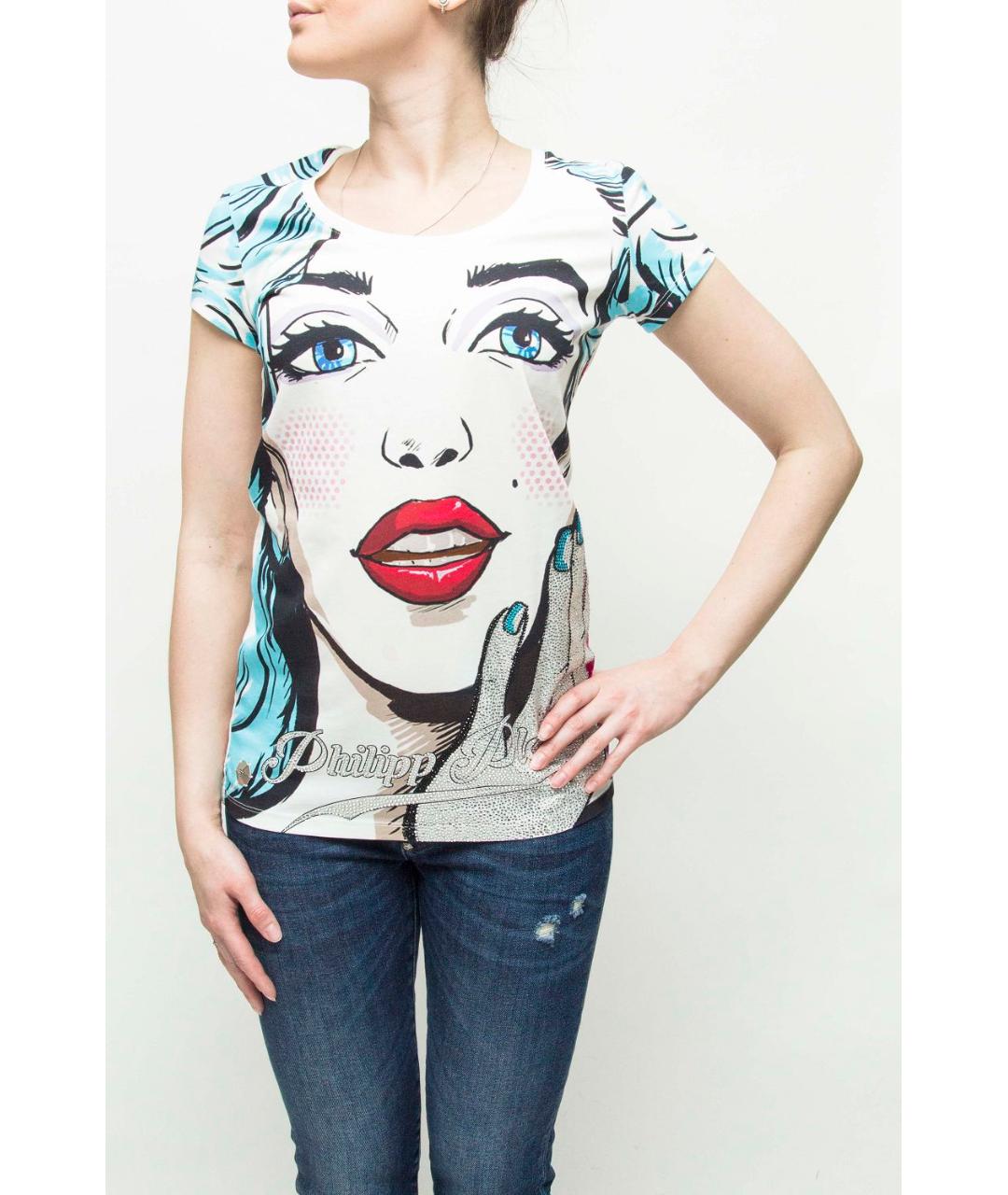 PHILIPP PLEIN Белая хлопковая футболка, фото 4