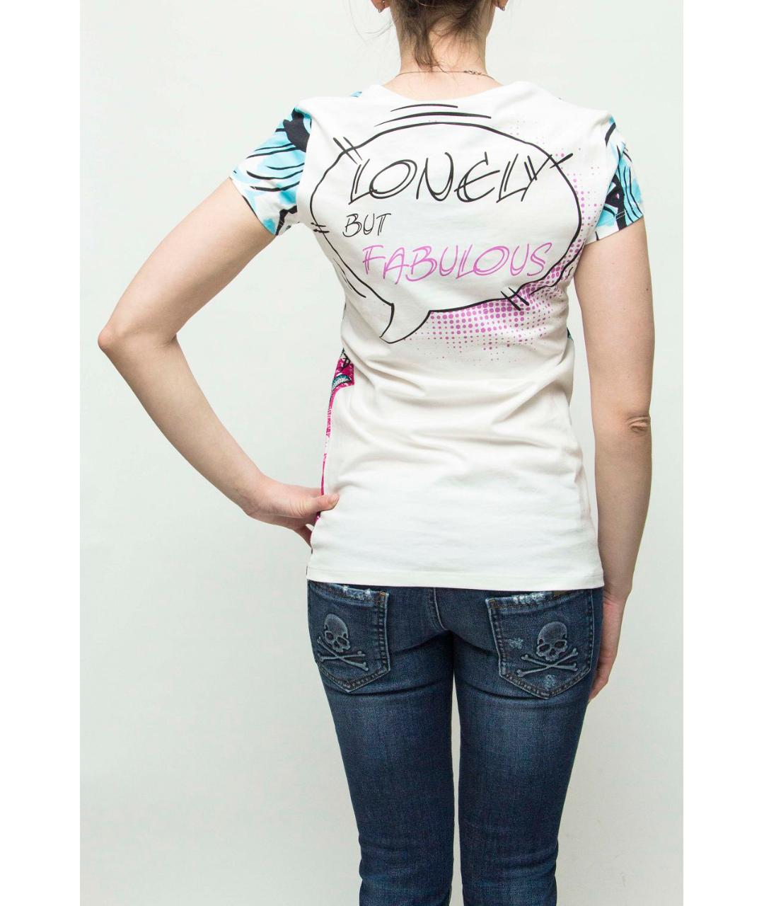 PHILIPP PLEIN Белая хлопковая футболка, фото 2