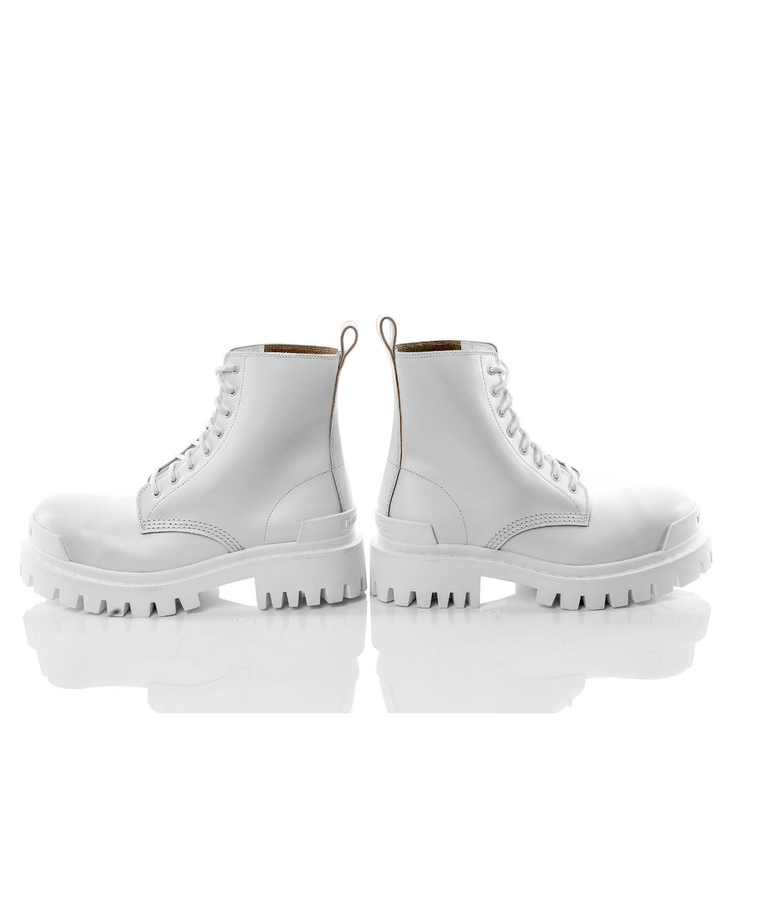 BALENCIAGA Белые кожаные ботинки, фото 4