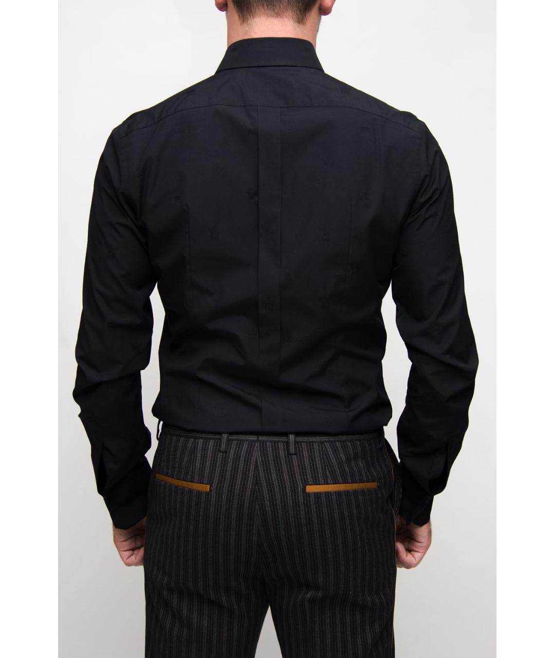 DOLCE&GABBANA Черная хлопковая классическая рубашка, фото 3