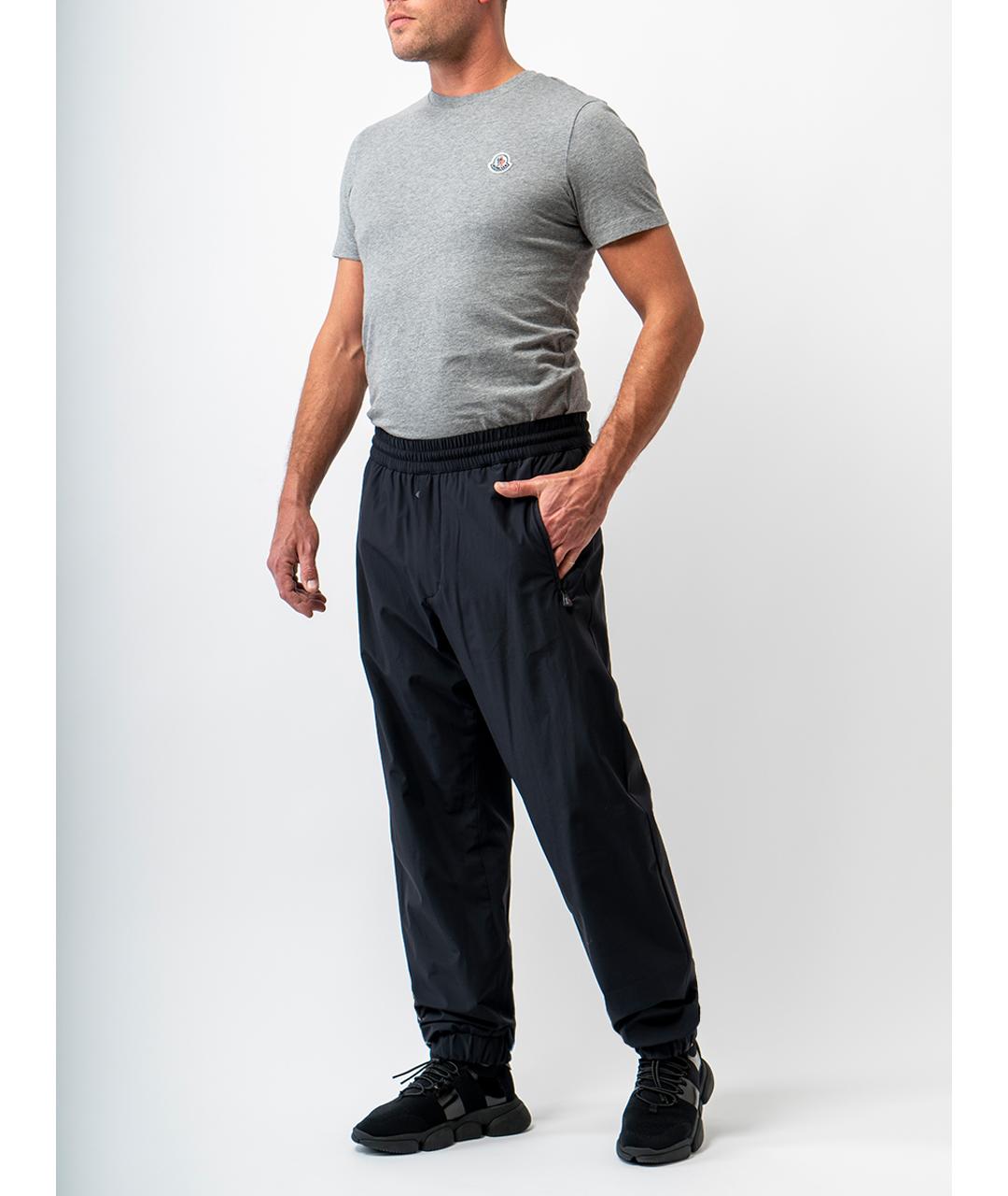 MONCLER Черные полиамидовые повседневные брюки, фото 4