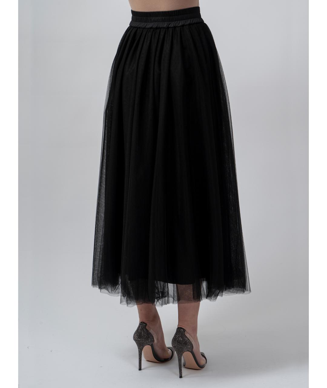 FABIANA FILIPPI Черная полиамидовая юбка миди, фото 2