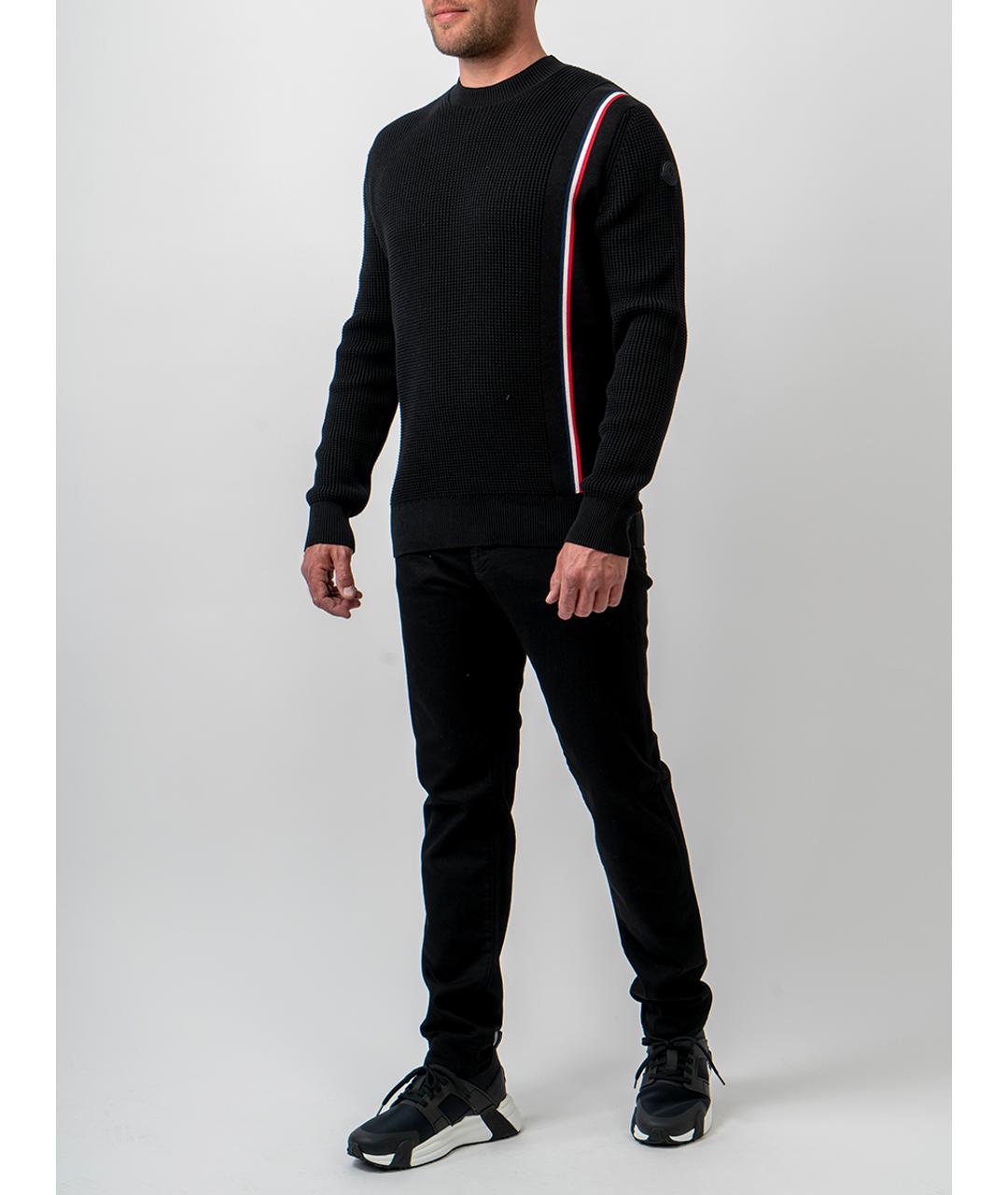 MONCLER Черный хлопковый джемпер / свитер, фото 3