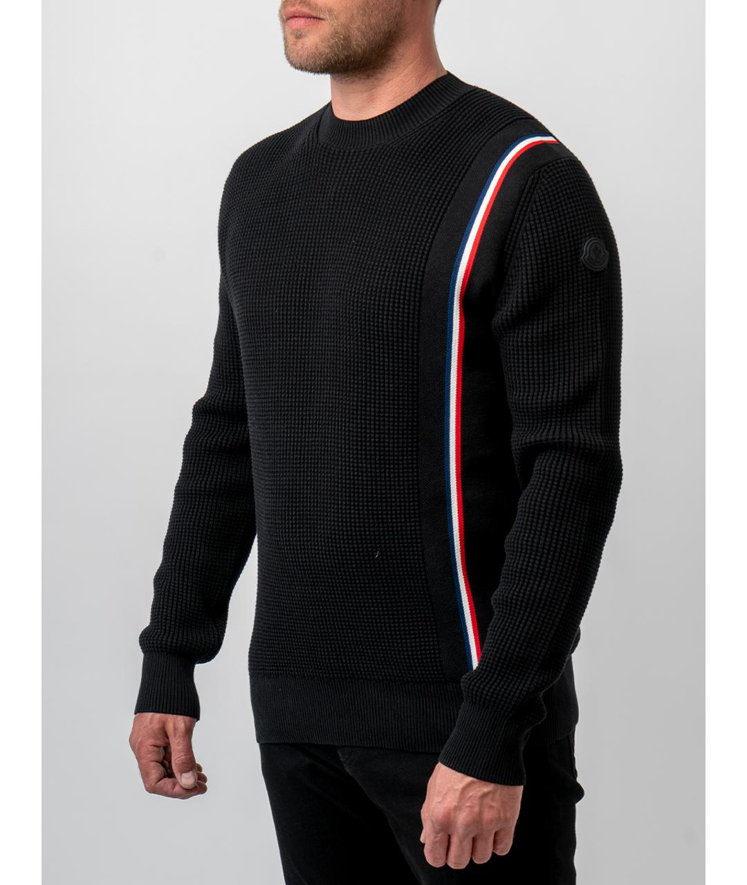 MONCLER Черный хлопковый джемпер / свитер, фото 5