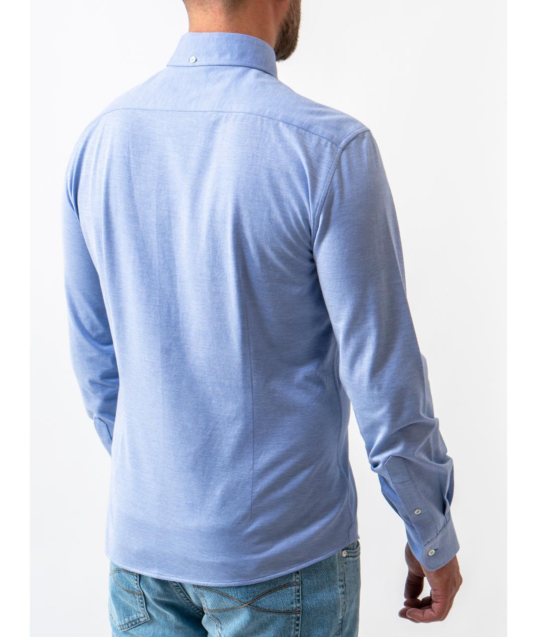 BRUNELLO CUCINELLI Голубая хлопковая кэжуал рубашка, фото 2