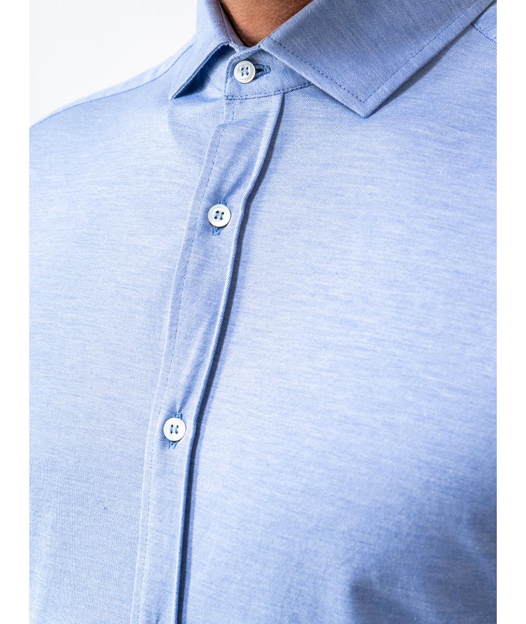 BRUNELLO CUCINELLI Голубая хлопковая кэжуал рубашка, фото 4