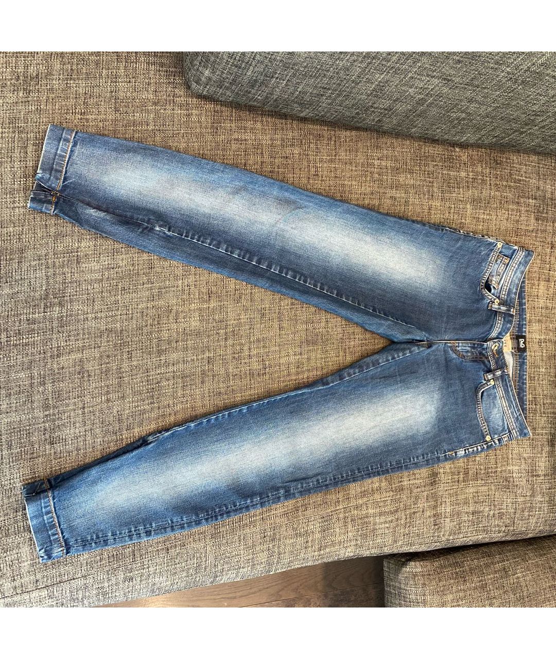 DOLCE&GABBANA Темно-синие хлопко-эластановые джинсы слим, фото 6