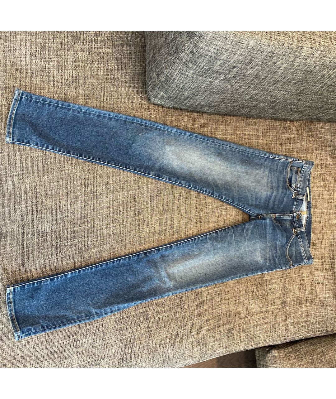RALPH LAUREN Темно-синие хлопко-полиэстеровые джинсы слим, фото 5