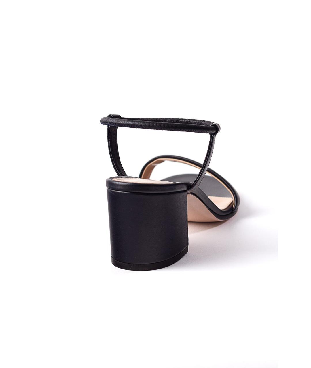 GIANVITO ROSSI Черные кожаные босоножки, фото 4