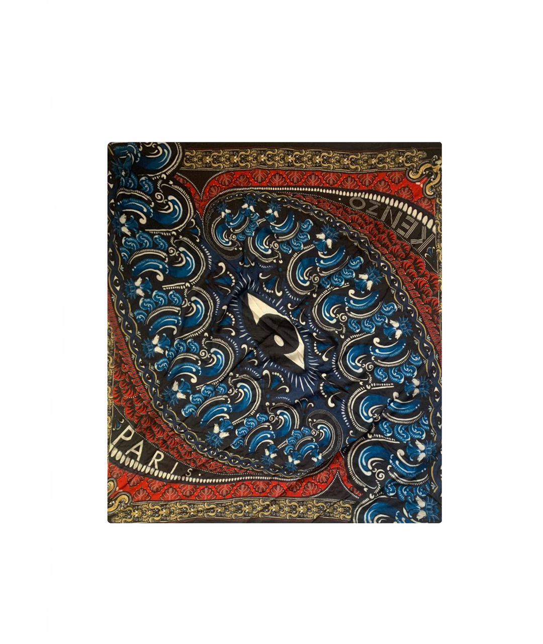 KENZO Синий шерстяной шарф, фото 1