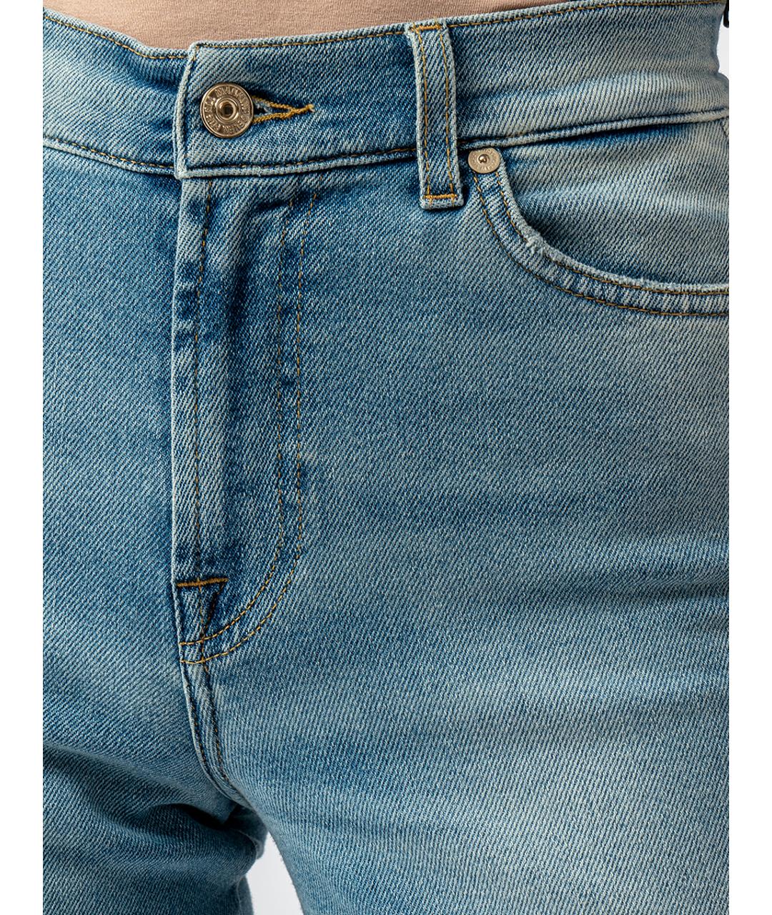 7 FOR ALL MANKIND Голубые хлопковые прямые джинсы, фото 4