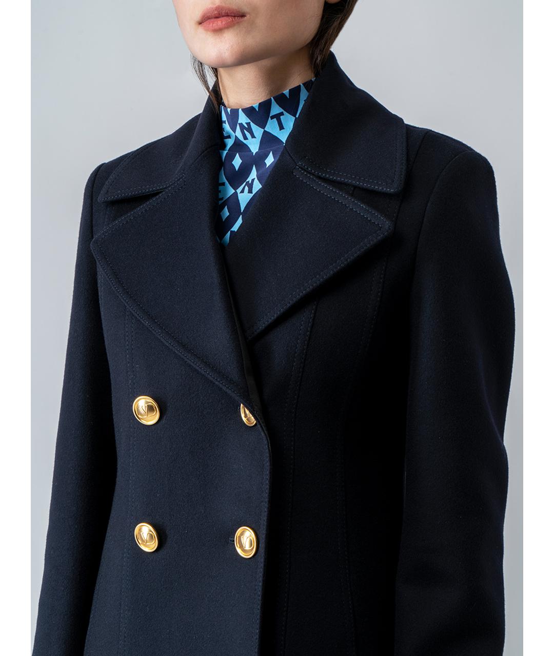VALENTINO Синее шерстяное пальто, фото 3