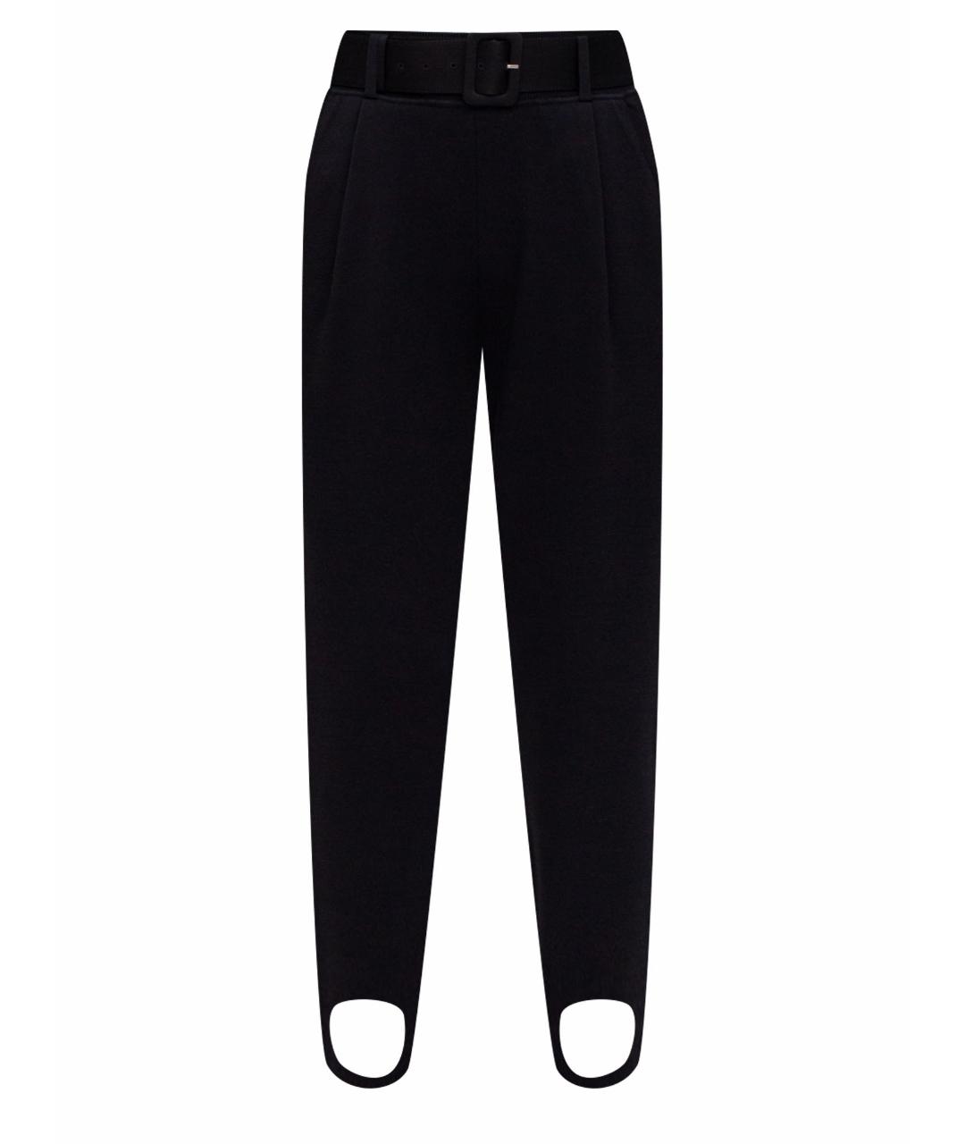 SELF-PORTRAIT Черные вискозные прямые брюки, фото 1