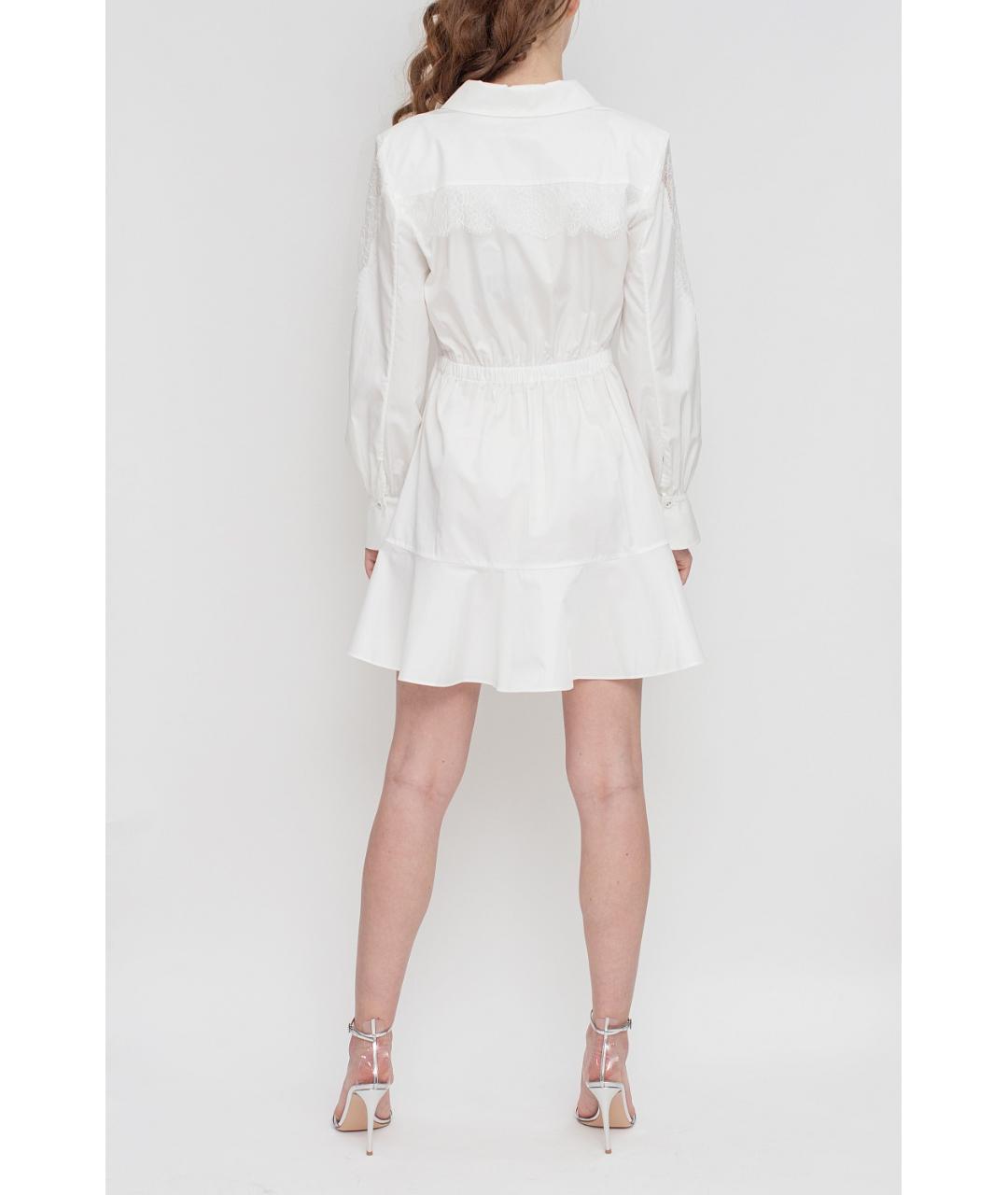 SELF-PORTRAIT Белое хлопковое повседневное платье, фото 3