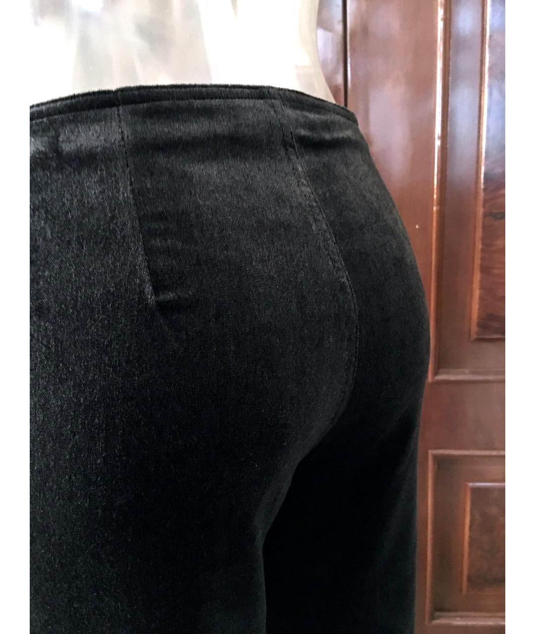 ANGELO MARANI Черные хлопко-эластановые прямые брюки, фото 5