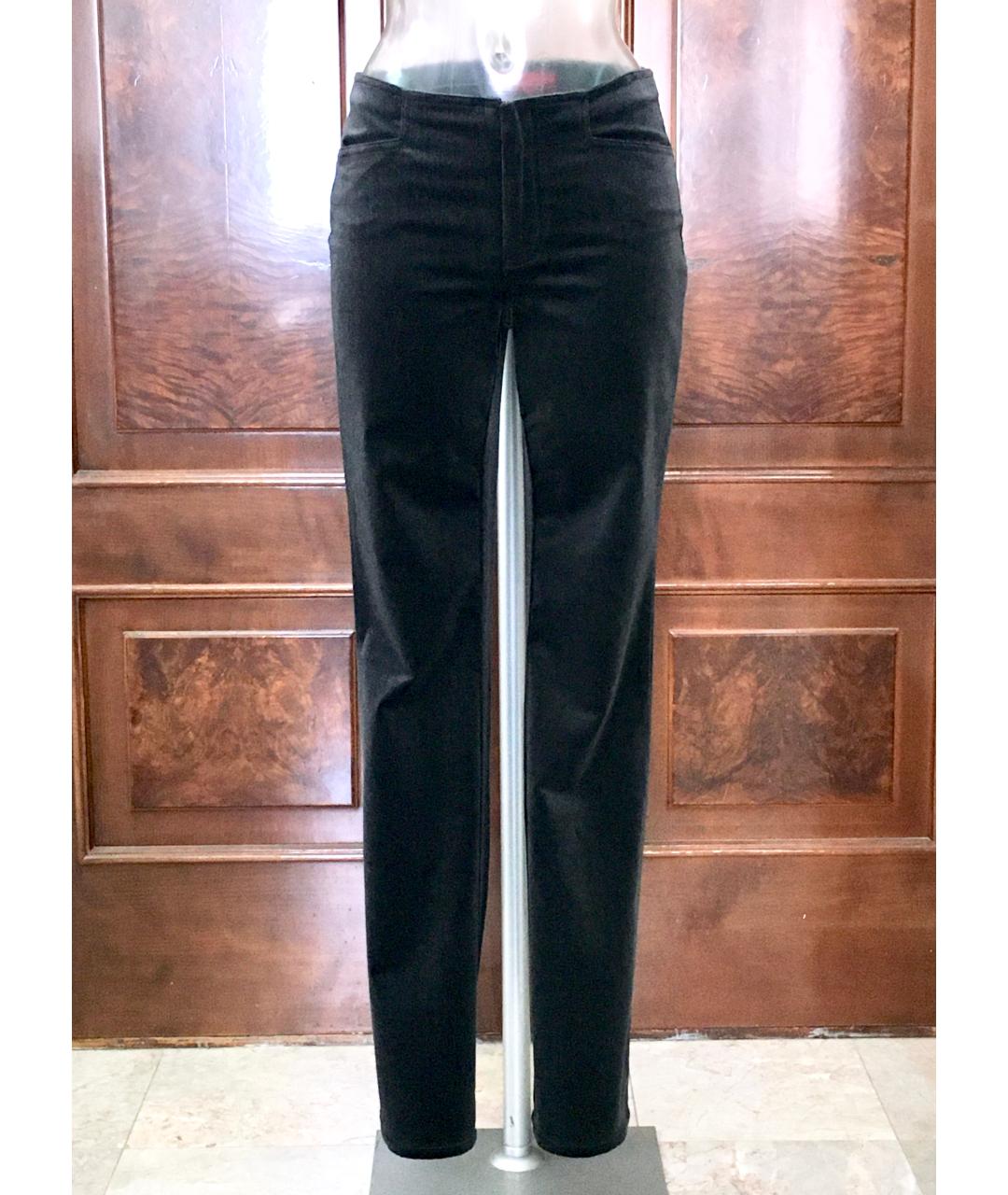 ANGELO MARANI Черные хлопко-эластановые прямые брюки, фото 6