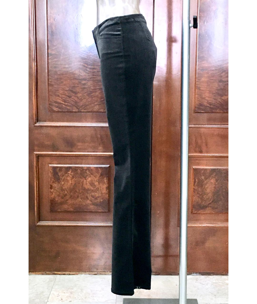 ANGELO MARANI Черные хлопко-эластановые прямые брюки, фото 2