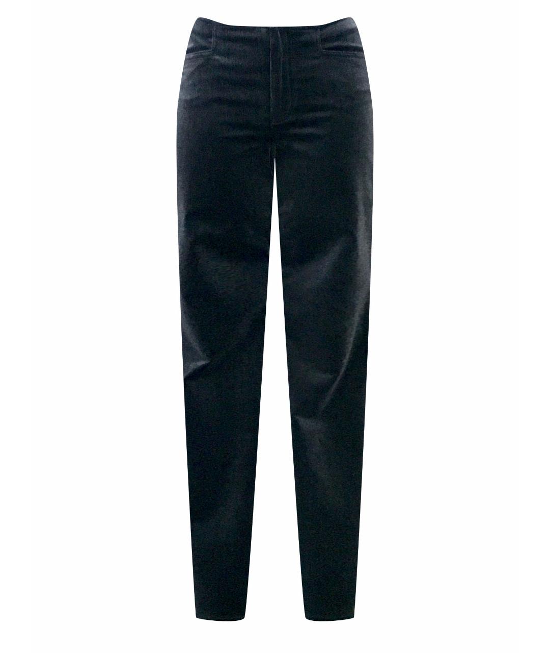 ANGELO MARANI Черные хлопко-эластановые прямые брюки, фото 1