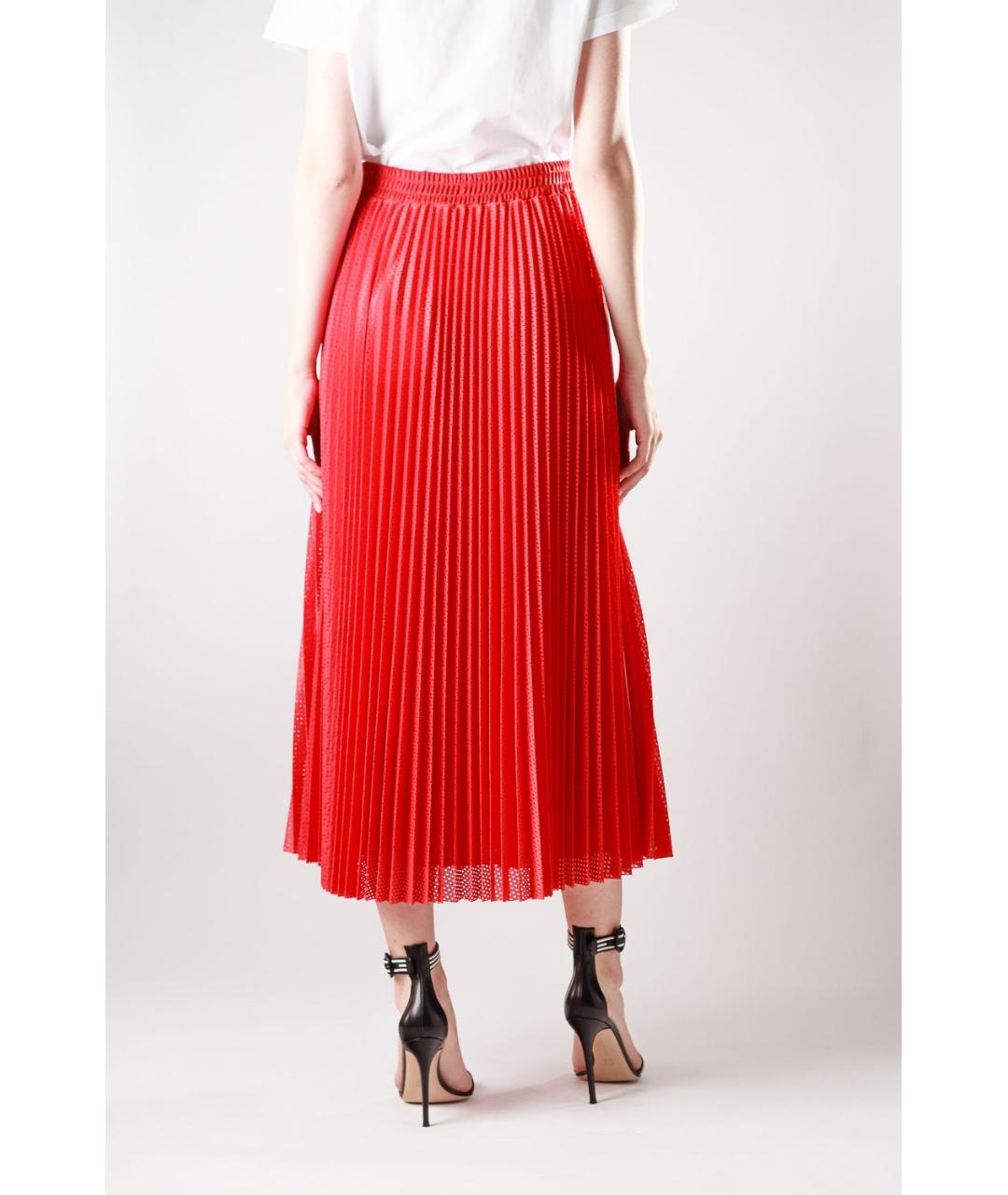 RED VALENTINO Красная полиэстеровая юбка миди, фото 3