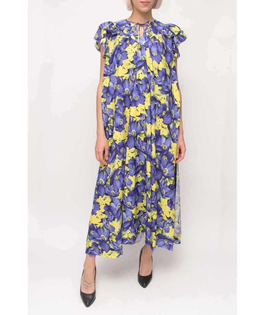 BALENCIAGA Мульти шелковое повседневное платье, фото 4