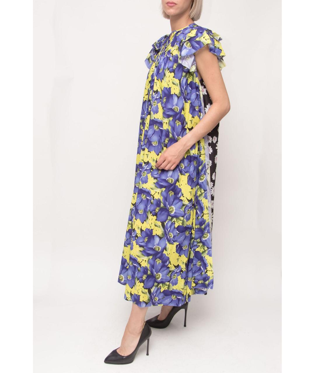 BALENCIAGA Мульти шелковое повседневное платье, фото 3