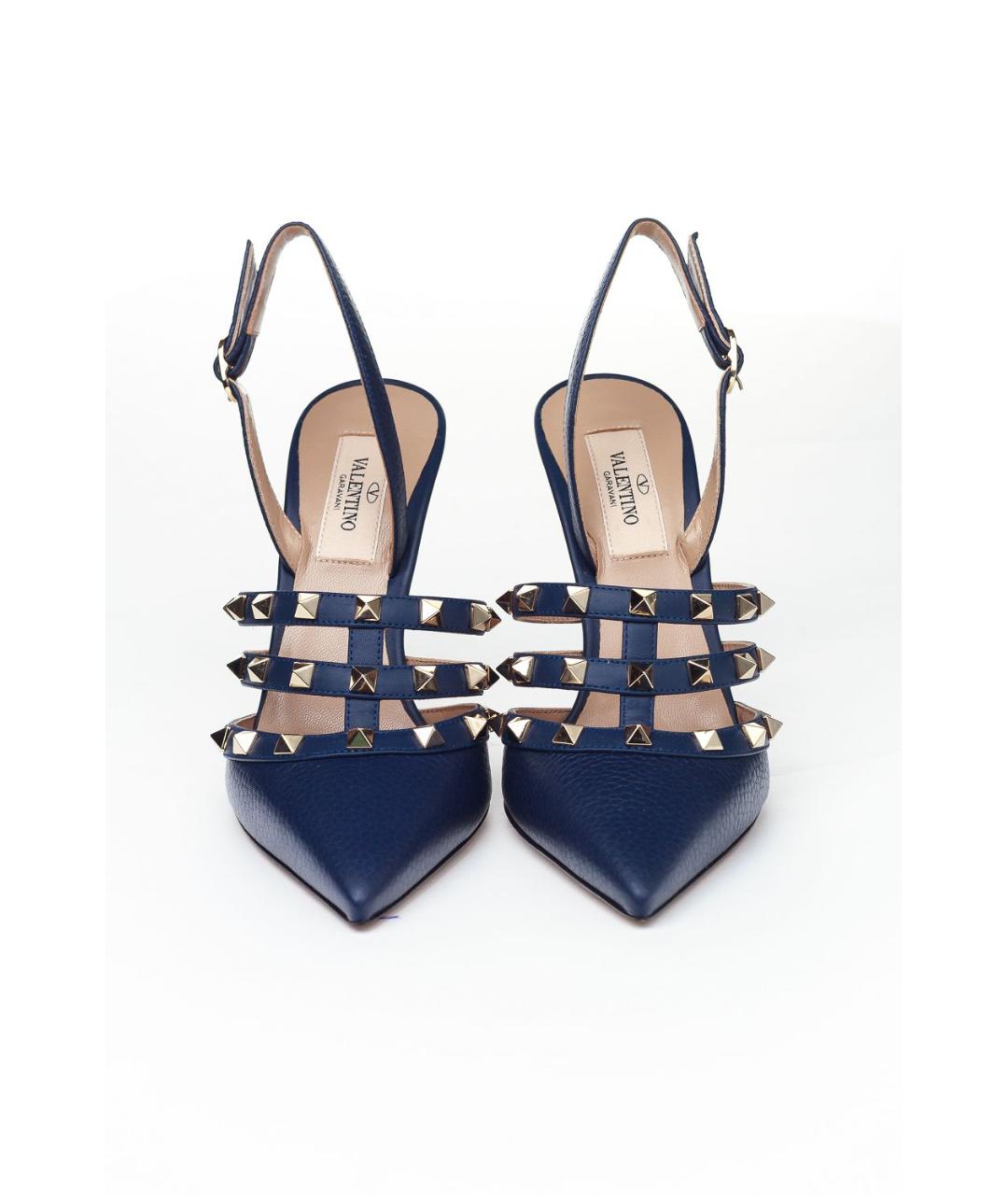 VALENTINO Синие кожаные туфли, фото 2